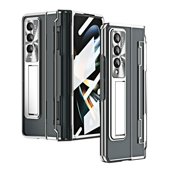 for Samsung Galaxy Z Fold 3 Case, Luxury Ultra Slim Plating Hard PC Shockproof Drop Protection Phone Case Cover for Samsung Galaxy Z Fold 3 5G, Silver