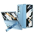 thumbnail image 1 of for Samsung Galaxy Z Fold 3 Case Magnetic Hinge Protection Built-in S Pen Holder with Front Glass Kickstand All-Inclusive PC Shockproof Case Wireless Charging for Samsung Z Fold 3 5G, Blue, 1 of 7