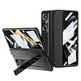 thumbnail image 1 of for Samsung Galaxy Z Fold 3 Case Magnetic Hinge Protection Built-in S Pen Holder with Front Glass Kickstand All-Inclusive PC Shockproof Case Wireless Charging for Samsung Z Fold 3 5G, Black, 1 of 7