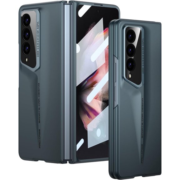 For Samsung Galaxy Z-Fold-3 Case: Slim & Thin Mobile Phone Cover with Matte PC Back | Front Built-in Screen Protector Lightweight Sturdy 5G Phone Case,Black