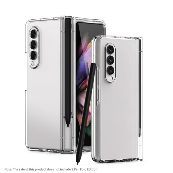 Samsung Galaxy Z Fold 3 Case with S-Pen Holder, Dteck Full Body Shockproof with Screen Protector Cover for Samsung Galaxy Z Fold 3 5G 2021, Clear