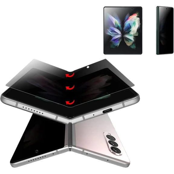For Samsung Galaxy Z Fold 3 Privacy Screen Protector Anti-Peeping Nano Soft Film Outer Screen+Inner Screen Anti-Peeping Soft film Anti-Spy Protective Film