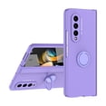 thumbnail image 1 of for Samsung Galaxy Z Fold 3 with Ring Holder Case, Luxury Slim Hard PC Matte Phone case with Hinge Protection, Lightweight Slim Protective Kickstand Case for Samsung Galaxy Z Fold 3 5G, Purple, 1 of 7