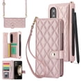 thumbnail image 1 of for Samsung Galaxy Z Fold 3 Wallet Case with S Pen Holder, PU Leather Strap Wristlet Flip Case with Magnetic Closure, Card Holder and Kickstand with Shoulder Strap for Z Fold 3 5G, Rosegold, 1 of 9