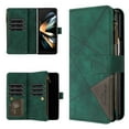 thumbnail image 1 of for Samsung Galaxy Z Fold 3 Wallet Case with Zipper Pocket and Credit Card Slots, Cash Holder, Premium PU Leather Magnetic Clasp Full Body Protection Cover for Samsung Galaxy Z Fold 3, Green, 1 of 8