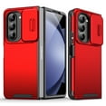 thumbnail image 1 of for Samsung Galaxy Z Fold 4 2-in-1 Phone Case, with Sliding Camera Lens Cover Military Grade Non-Slip Anti-fall Shockproof Heavy Duty Non-slip Protective Phone Case Cover,Red, 1 of 9