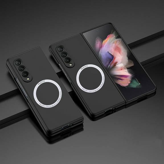 for Samsung Galaxy Z Fold 4 5G Case with Powerful Magnet, Phone Case for Z Fold 4 Phone Wireless Charging, Anti-Scratch Full-Body Shockproof Protective Phone Case for Galaxy Z Fold 4 - Black