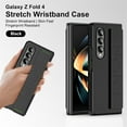 thumbnail image 1 of Samsung Galaxy Z Fold 4 7.6" 2022 Silicone Grip Cover, Luxury Hard PC Shockproof Protective Phone Case with Wristband  Samsung Z Fold 4 Matte Anti-fingerprint Cover, Black, 1 of 7