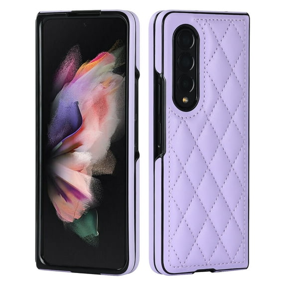 for Samsung Galaxy Z Fold 4 Case Elegant PU Leather, Samsung Galaxy Z Fold 4 Case Protective Premium Slim Thin Phone Case for Women Girls Compatible with Samsung Galaxy Z Fold 4, Purple