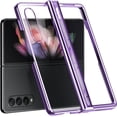 thumbnail image 1 of for Samsung Galaxy Z Fold 4 Case Plating Frame Electroplate Clear Luxury Elegant Case Camera Protector Soft TPU Shockproof Protective 3 PCS Anti-Skid Galaxy Z Fold 4 Case -Purple, 1 of 12