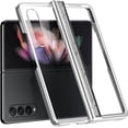 thumbnail image 1 of for Samsung Galaxy Z Fold 4 Case Plating Frame Electroplate Clear Luxury Elegant Case Camera Protector Soft TPU Shockproof Protective 3 PCS Anti-Skid Galaxy Z Fold 4 Case -Silver, 1 of 6