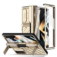 thumbnail image 1 of for Samsung Galaxy Z Fold 4 Case, Sliding Camera Cover & Kickstand Shockproof Hybrid Protective with Glass Screen Protector & S Pen Heavy Duty Phone Case for Samsung Z Fold 4 5G, Gold, 1 of 7