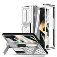 thumbnail image 1 of for Samsung Galaxy Z Fold 4 Case, Sliding Camera Cover & Kickstand Shockproof Hybrid Protective with Glass Screen Protector & S Pen Heavy Duty Phone Case for Samsung Z Fold 4 5G, Silver, 1 of 7
