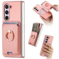 thumbnail image 1 of for Samsung Galaxy Z Fold 4 Case Wallet Card Holder, Detachable Purse Case Support Magnetic Car Mount Slim Wallet Cover with Ring Stand, Screen Protective Film Case for Galaxy Z Fold 4, Pink, 1 of 11
