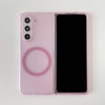 thumbnail image 1 of for Samsung Galaxy Z Fold 4 Magnetic Case [Support Wireless Charging] Slim Lightweight Matte Skin-Feel Hard Back Protective Case, Military Grade Drop Proof Cover, Shockproof Phone Case, Pink, 1 of 8