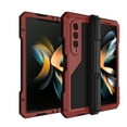 thumbnail image 1 of for Samsung Galaxy Z Fold 4 Metal Case with S Pen Holder, Military Rugged Heavy Duty Z Fold 4 Case Built in Screen Protector Full-Body Drop Protection Kickstand Phone Case for Z Fold 4, Red, 1 of 8