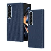 Samsung Galaxy Z Fold 4 Phone Case, Protective Cover with Color Variety, Smooth Grip, Soft and Sleek Design, Snug Fit, Hard PC&PU Leather,Shockproof Phone Cover,with port protection,Blue