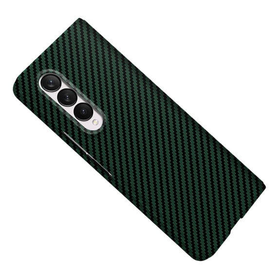 for Samsung Galaxy Z Fold 4 Phone Case,Slim Hard PC + Soft TPU Anti-Scratch Shock Absorption Carbon Fibre Durable Protective Case Wireless Charing Cover for Samsung Galaxy Z Fold 4, Green
