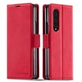 thumbnail image 1 of Samsung Galaxy Z Fold 4 Wallet Case Samsung Galaxy Z Fold 4 Luxury PU Leather Case, Book Folding Flip Retro Case with Kickstand, [RFID Blocking] Credit Card Slot Magnetic Closure Cover, Red, 1 of 1