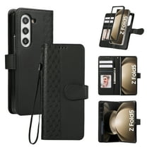 For Samsung Galaxy Z Fold 4 Wallet Case [RFID Blocking] Card Holder Flip Kickstand Magnetic Closure with Hand Strap,PU Leather Full Coverage Protective Case For Samsung Galaxy Z Fold 4,Black