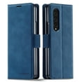 thumbnail image 1 of Samsung Galaxy Z Fold 4 Wallet Case Samsung Galaxy Z Fold 4 Luxury PU Leather Case, Book Folding Flip Retro Case with Kickstand, [RFID Blocking] Credit Card Slot Magnetic Closure Cover, Blue, 1 of 1