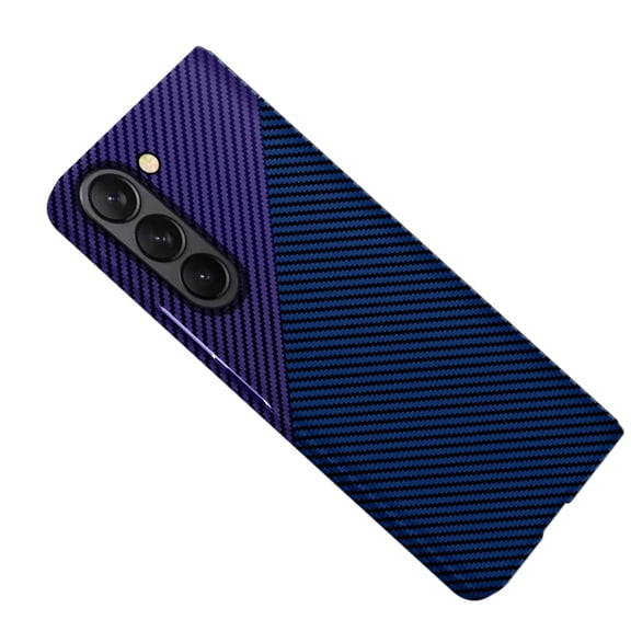 for Samsung Galaxy Z Fold 5 5G Men Women Case, Luxury Thin Carbon Fiber Shockproof Drop Protective Ultra Slim Anti-Scratch Lightweight Phone Case Cover for Samsung Galaxy Z Fold 5, Purple+Blue