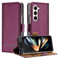 thumbnail image 1 of for Samsung Galaxy Z Fold 5 5G Slim Case with Card Holder, Premium PU Leather Wallet Case with Flip Card Slots Kickstand & Magnetic Closure for Samsung Galaxy Z Fold 5 5G, Purple, 1 of 5