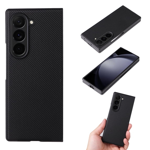 for Samsung Galaxy Z Fold 5 Case with Carbon Fibre Texture, Shockproof Drop Proof Lightweight Protective Slim Case Support Wireless Charging for Samsung Galaxy Z Fold 5,Black