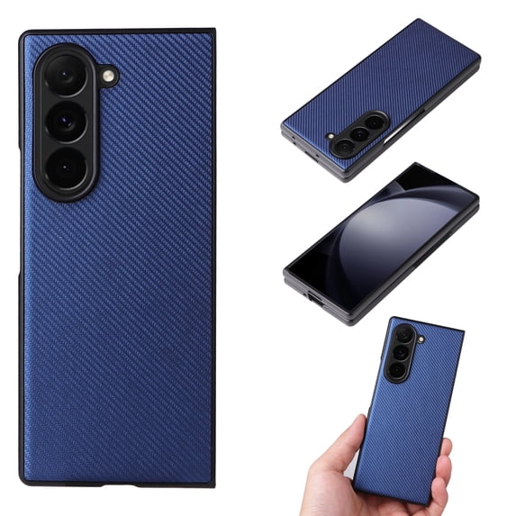 for Samsung Galaxy Z Fold 5 Case with Carbon Fibre Texture, Shockproof Drop Proof Lightweight Protective Slim Case Support Wireless Charging for Samsung Galaxy Z Fold 5,Blue