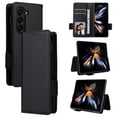 thumbnail image 1 of for Samsung Galaxy Z Fold 5 Case, Classic Design PU Leather Wallet Magnetic Closure Flip Case with Kickstand Card Holder Slot Shockproof Protective Cover for Samsung Galaxy Z Fold 5 5G - Black, 1 of 9