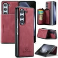 thumbnail image 1 of For Samsung Galaxy Z Fold 5 Case, Detachable 2 in 1 PU Leather Zipper Wallet Case for Women Men with RFID Blocking Removable Card Holder Slot Magnetic Closure Shockproof Protective Phone Cover,Red, 1 of 8