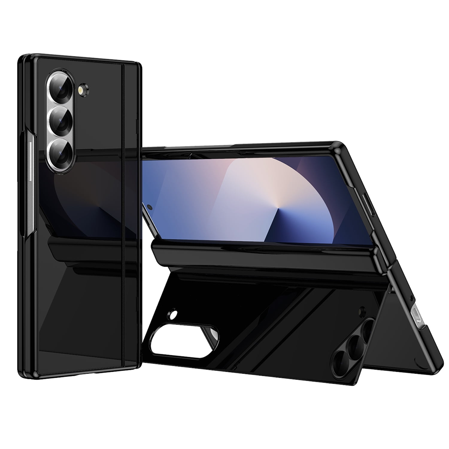 for Samsung Galaxy Z Fold 5 Case with Flip Stand, Heavy Duty Rugged Protective Phone Case with Built-in Screen Protector & Hinge Protection Shockproof Cover for Samsung Galaxy Z Fold 5, Black