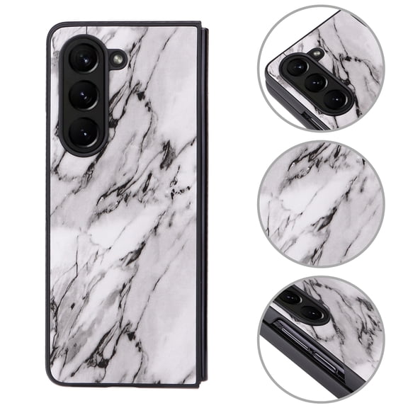 for Samsung Galaxy Z Fold 5 Case, Full Body Cover Hard PC Ultra-Thin Anti-Scratches Shockproof, Support Wireless Charging Protective Phone Case for Samsung Galaxy Z Fold 5, Marble Pattern