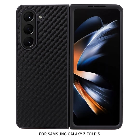 for Samsung Galaxy Z Fold 5 Case, Full Body Cover Hard PC Ultra-Thin Anti-Scratches Shockproof, Support Wireless Charging Protective Phone Case for Samsung Galaxy Z Fold 5, Carbon fiber Pattern