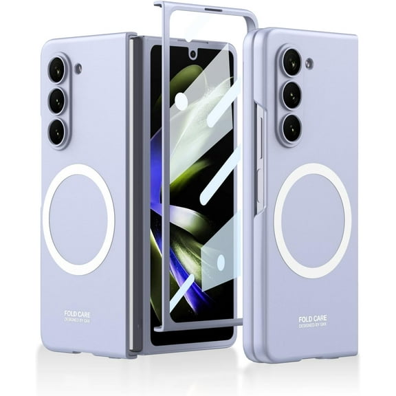 for Samsung Galaxy Z Fold 5 Case Full Body Cover Protection with Built-in Screen Protector, Compatible with MagSafe Slim Phone Case for Samsung Galaxy Z Fold 5, Blue