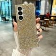 thumbnail image 1 of for Samsung Galaxy Z Fold 5 Case Glitter Sparkly Plating Frame, Lightweight Shockproof Anti-Scratch Protective Cover for Women Girls, Slim Fit Bling Back Case, for Samsung Galaxy Z Fold 5, Gold, 1 of 8