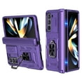 thumbnail image 1 of for Samsung Galaxy Z Fold 5 Case [Heavy Duty Protective][Camera Lens Cover][Hinge Protection][360°Ring Magnetic Kickstand] Rugged Shockproof 360 Full Protective Phone Cover,Purple, 1 of 9
