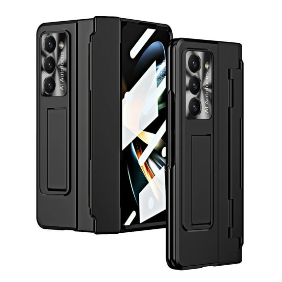 for Samsung Galaxy Z Fold 5 Case Magnetic Hinge Protection Built-in S Pen Holder with Front Glass Kickstand All-Inclusive PC Shockproof Case Wireless Charging for Samsung Z Fold 5 5G, Black