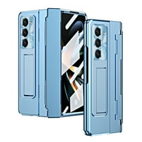 for Samsung Galaxy Z Fold 5 Case Magnetic Hinge Protection Built-in S Pen Holder with Front Glass Kickstand All-Inclusive PC Shockproof Case Wireless Charging for Samsung Z Fold 5 5G, Blue