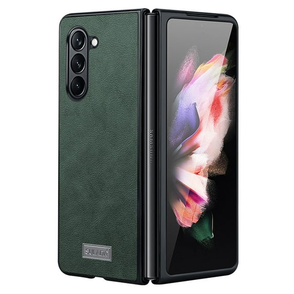 for Samsung Galaxy Z Fold 5 Case- Premium PU Leather + Soft TPU Bumper Protective Slim Fit Shockproof Thin Samsung Z Fold 5 Classic Phone Cover Compatible with Samsung Galaxy Z Fold 5 - Green