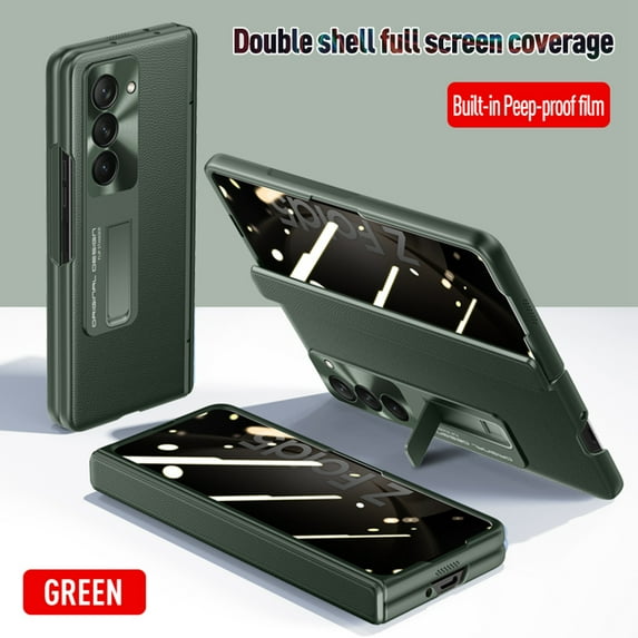 for Samsung Galaxy Z Fold 5 Case with Privacy Screen Protector, Built-in Adjustable Kickstand & Magnetic Hinge Protection All-Inclusive Protective Case for Galaxy Z Fold 5 5G, Green