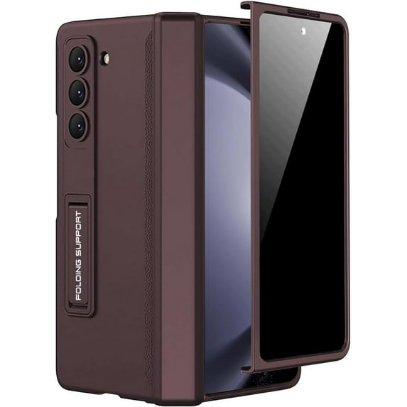 for Samsung Galaxy Z Fold 5 Case with Privacy Screen Protector, Built-in Convenient Adjustable Kickstand & Hinge Protection All-Inclusive Protective Case for Galaxy Z Fold 5 Wine Red
