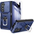 thumbnail image 1 of for Samsung Galaxy Z Fold 5 Case with Slide Camera Cover & Screen Protector,  Phone Case Built-in 360° Rotate Ring Stand Heavy Protective for Samsung Z Fold 5 5G Case Accessories Blue, 1 of 14