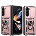 thumbnail image 1 of For Samsung Galaxy Z Fold 5 Case with Sliding Camera Lens Cover and Ring Kickstand Heavy Duty Military Grade Rugged Protection Shockproof Back Phone Cover for Samsung Galaxy Z Fold 5, Rosegold, 1 of 10