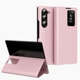 thumbnail image 1 of for Samsung Galaxy Z Fold 5 Case Smart Clear View, Slim Design Wallet Leather Anti-Scratch Shockproof Phone Case, Card Holder Pocket Cover For Samsung Galaxy Z Fold 5 Smart View,Pink, 1 of 7