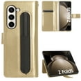 thumbnail image 1 of for Samsung Galaxy Z Fold 5 Case, Galaxy Z Fold 5 Wallet Case with S Pen Holder Card Holder Kickstand Magnetic PU Leather Flip Case Wallet for Samsung Galaxy Z Fold 5 5G, Gold, 1 of 7