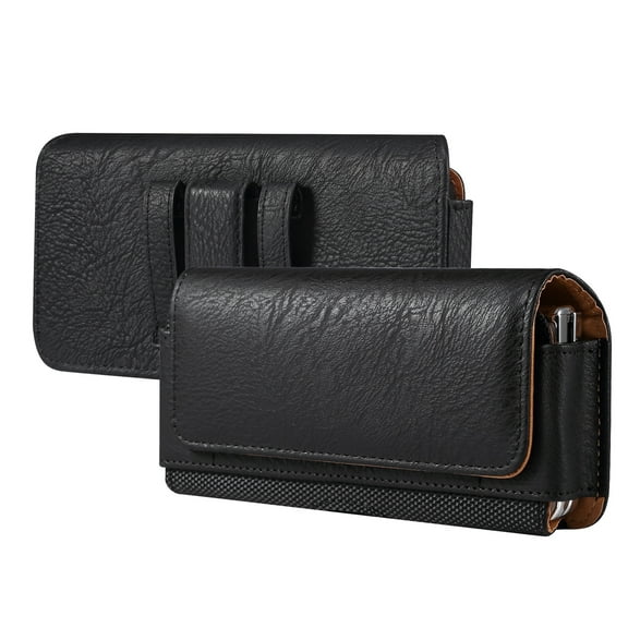 for Samsung Galaxy Z Fold 5/Fold 4/Fold 3/Fold 2 Holster Case, Belt Clip Case, Classic Business Premium PU Leather Holster Pouch Belt Case with Card Holder with Magnetic Closure, Black