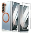 thumbnail image 1 of for Samsung Galaxy Z Fold 5 Magnetic Clear Case, Compatible with Wireless Charger and Magsafe, Simplistic Transparent Shockproof and Drop-Proof Case Fullbody Pro tection,Orange, 1 of 11