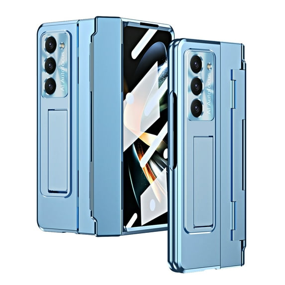 for Samsung Galaxy Z Fold 5 Rugged Case, All-Inclusive Magnetic Hinge Protection for Galaxy Z Fold 5 Case with Built-in Screen Protector & S Pen Holder & Hidden Kickstand, Blue