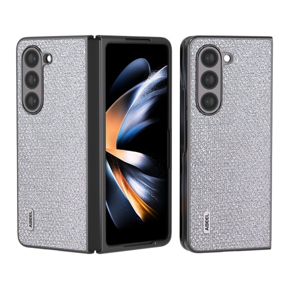 for Samsung Galaxy Z Fold 5 Sparkly Case, Slim Fit Glitter PC Anti-Scratch Luxury Shockproof Protective Lightwieght Wireless Charging Phone Case Cover for Samsung Galaxy Z Fold 5 - Silver